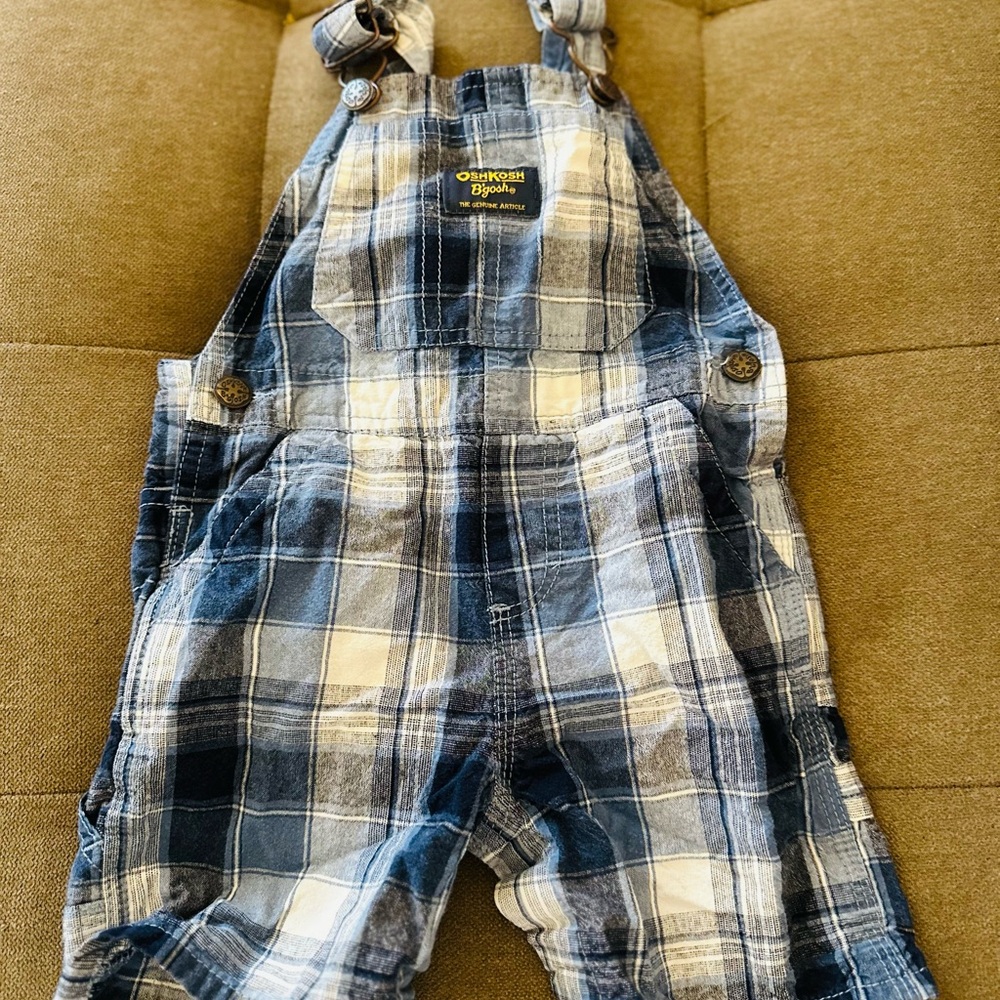 Boys 18 month OshKosh B'gosh Blue Plaid Kids Overalls